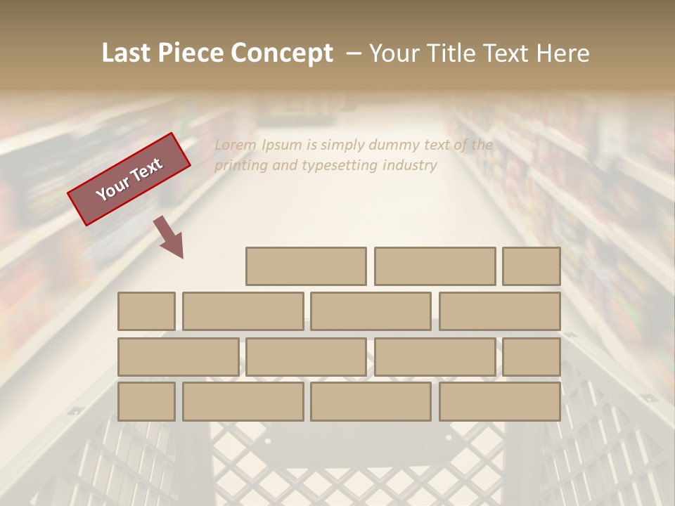 Shopping Cart Moving Through Market PowerPoint Template