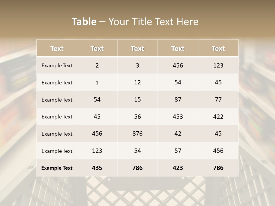 Shopping Cart Moving Through Market PowerPoint Template