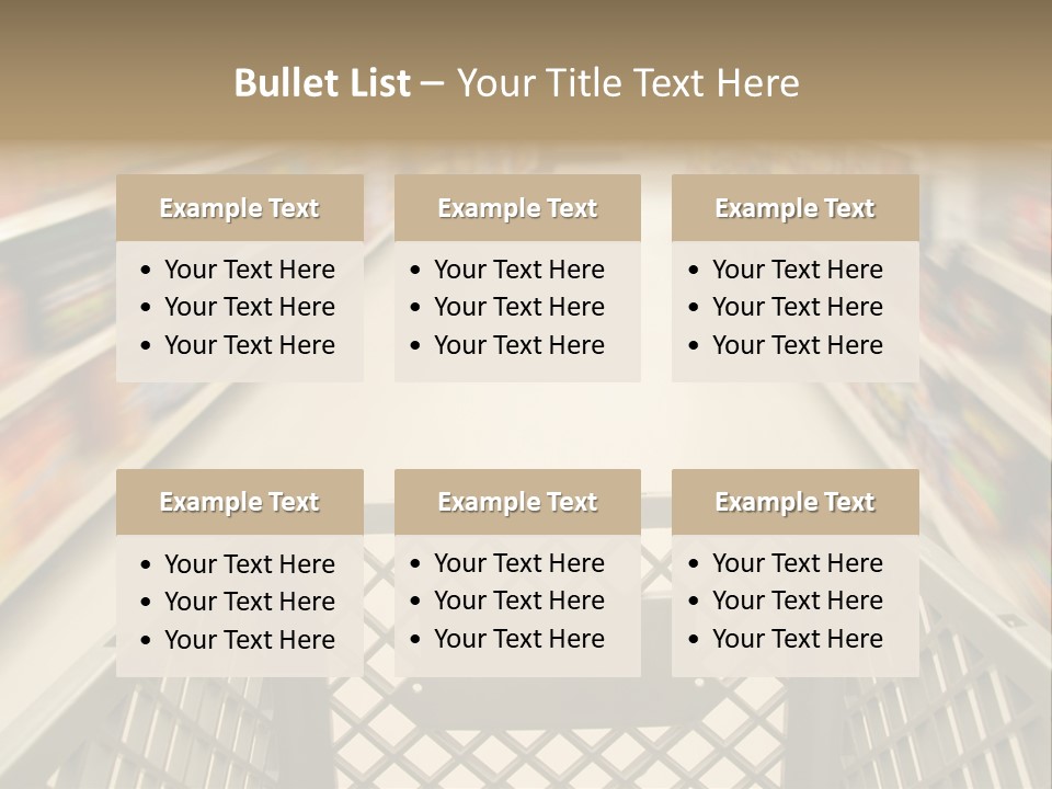Shopping Cart Moving Through Market PowerPoint Template
