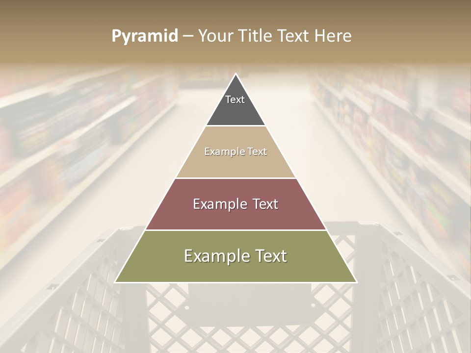 Shopping Cart Moving Through Market PowerPoint Template