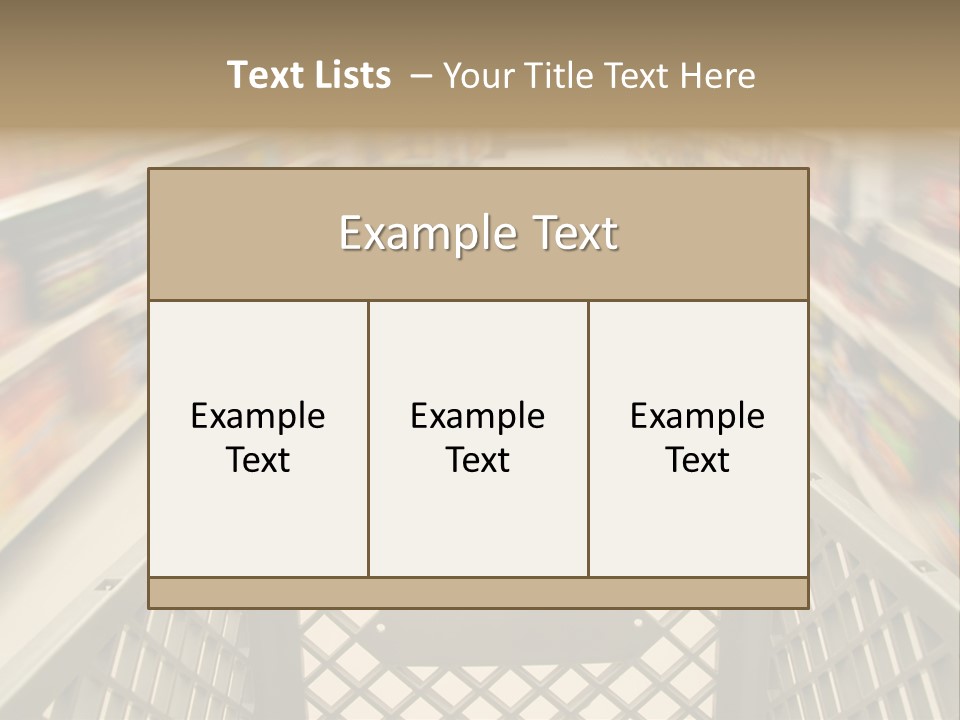 Shopping Cart Moving Through Market PowerPoint Template