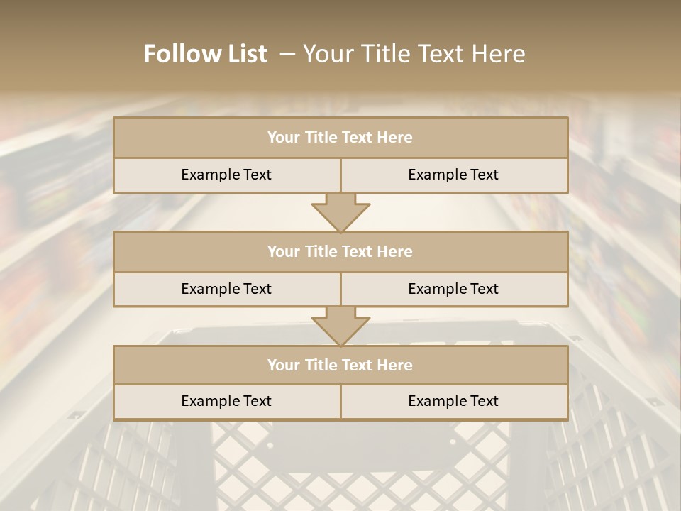 Shopping Cart Moving Through Market PowerPoint Template