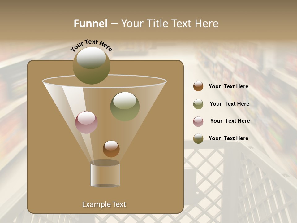 Shopping Cart Moving Through Market PowerPoint Template