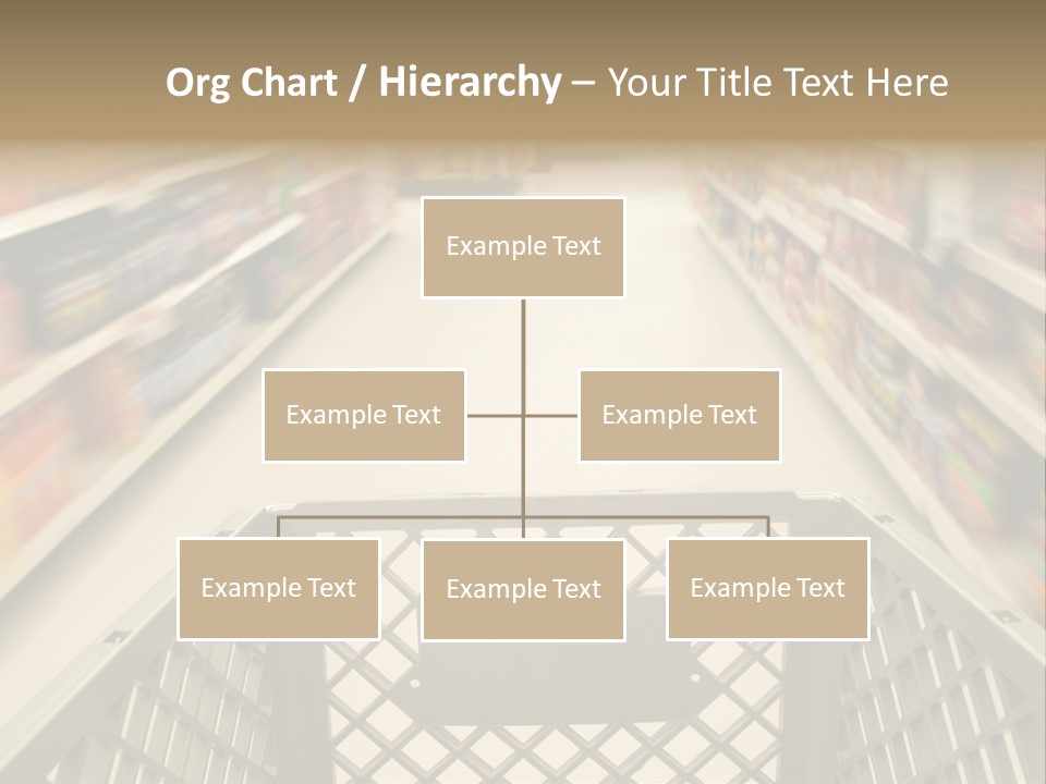 Shopping Cart Moving Through Market PowerPoint Template