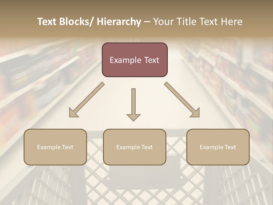 Shopping Cart Moving Through Market PowerPoint Template