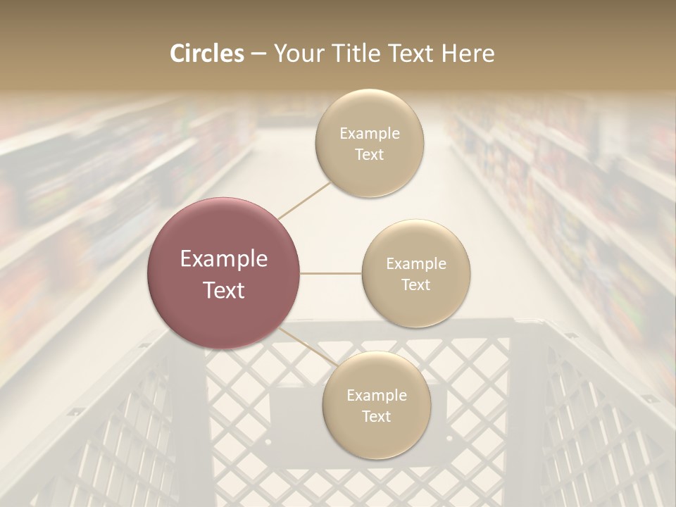 Shopping Cart Moving Through Market PowerPoint Template