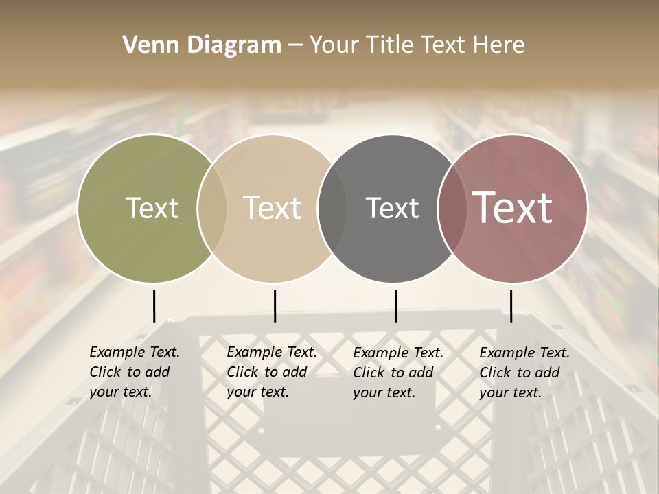 Shopping Cart Moving Through Market PowerPoint Template