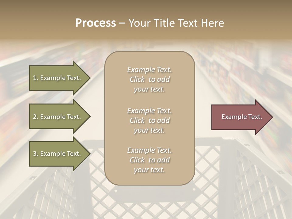 Shopping Cart Moving Through Market PowerPoint Template