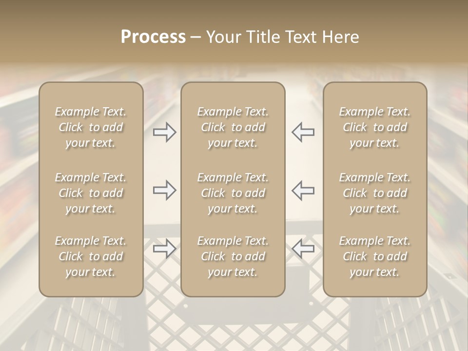 Shopping Cart Moving Through Market PowerPoint Template