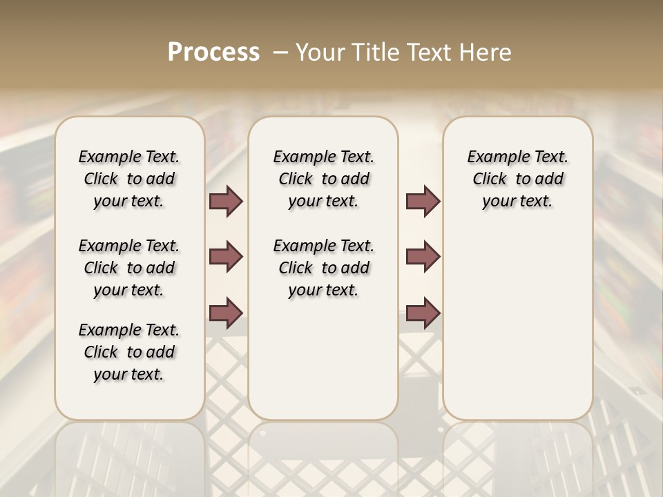 Shopping Cart Moving Through Market PowerPoint Template