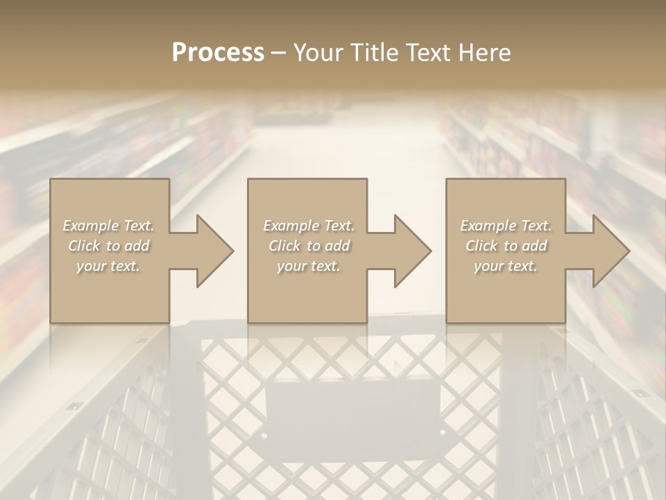 Shopping Cart Moving Through Market PowerPoint Template