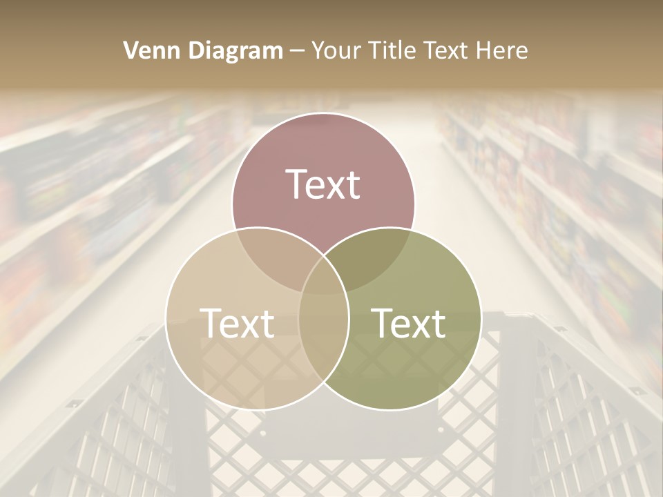 Shopping Cart Moving Through Market PowerPoint Template