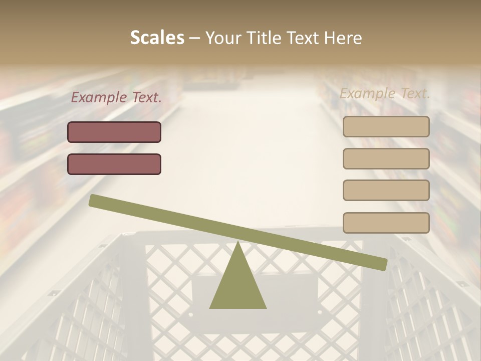 Shopping Cart Moving Through Market PowerPoint Template