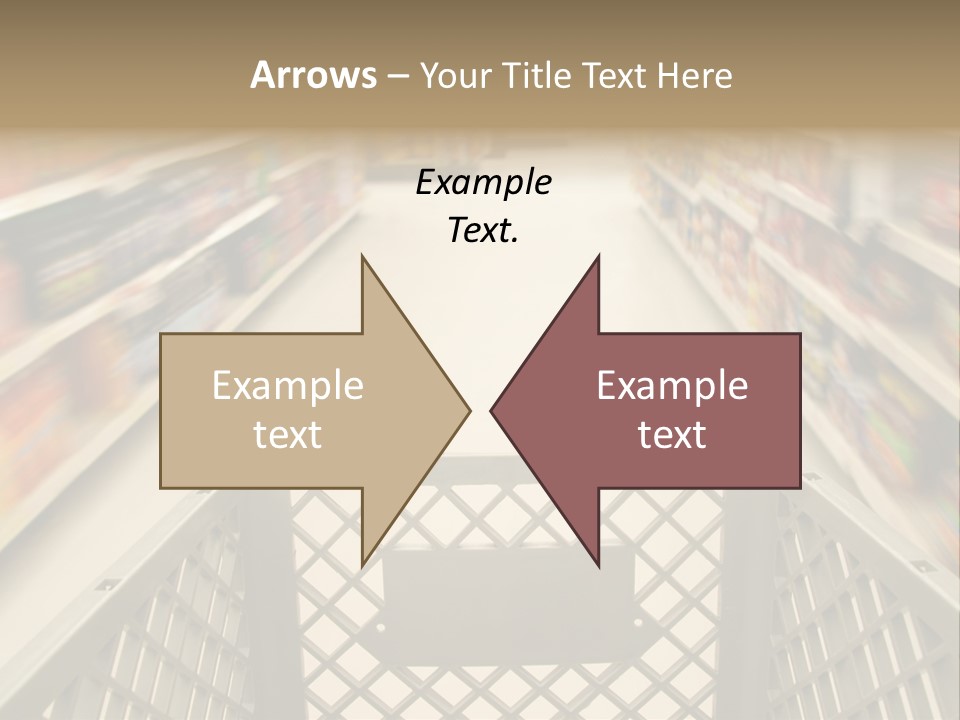 Shopping Cart Moving Through Market PowerPoint Template