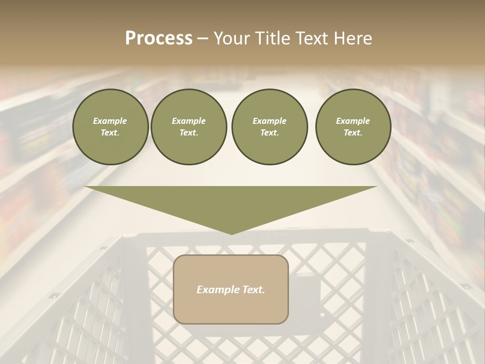 Shopping Cart Moving Through Market PowerPoint Template