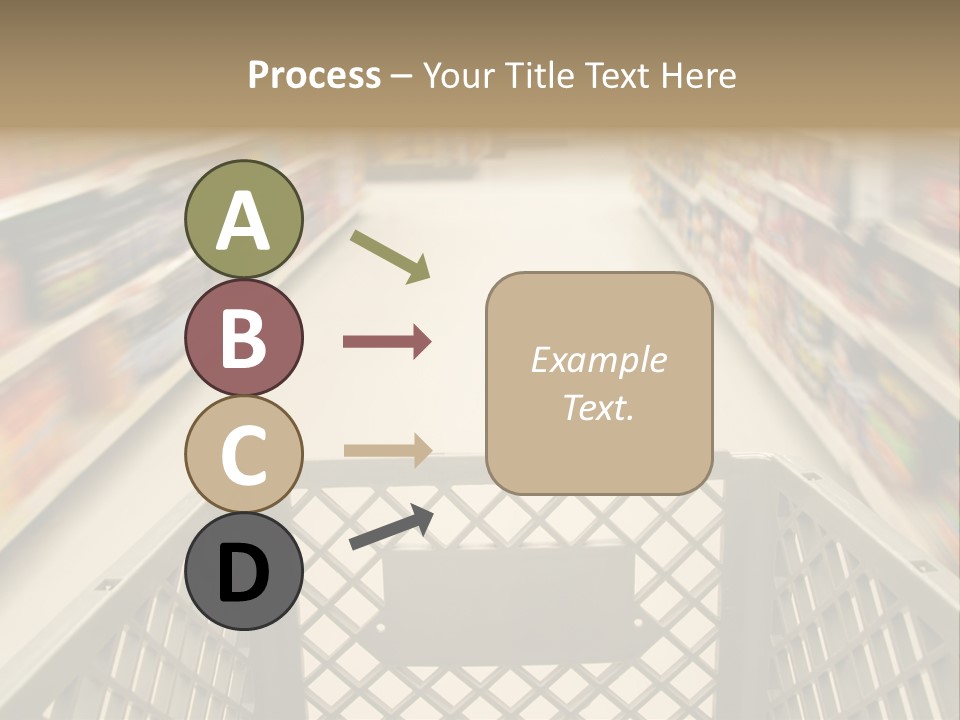 Shopping Cart Moving Through Market PowerPoint Template