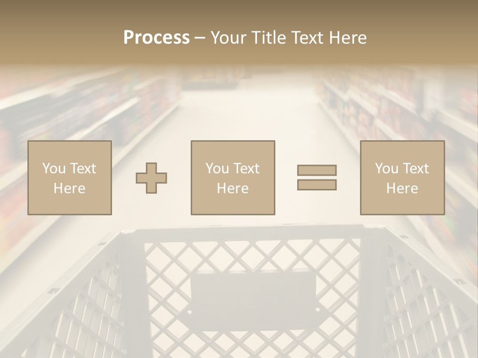 Shopping Cart Moving Through Market PowerPoint Template
