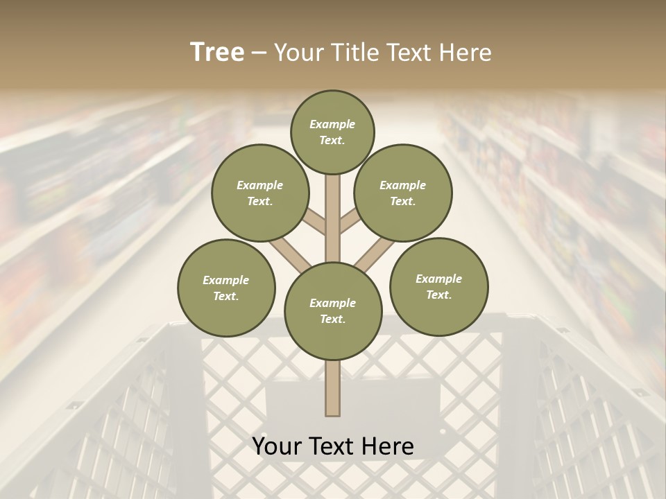 Shopping Cart Moving Through Market PowerPoint Template