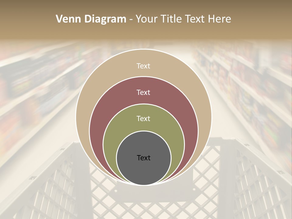 Shopping Cart Moving Through Market PowerPoint Template