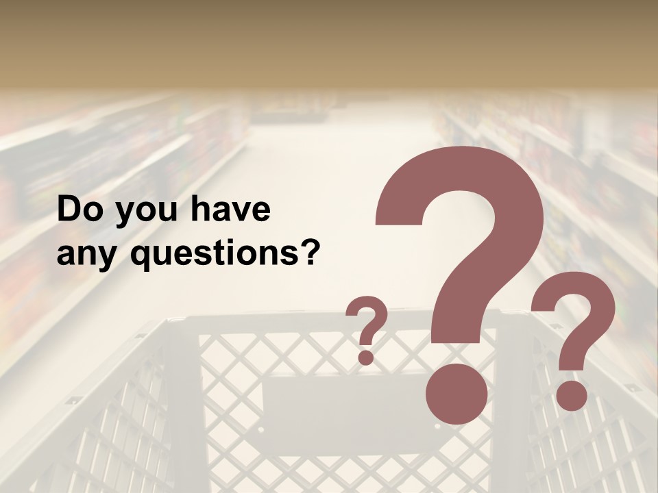 Shopping Cart Moving Through Market PowerPoint Template