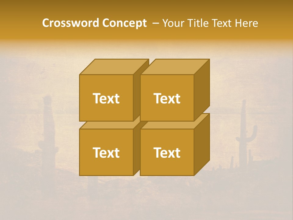 Grunge Background With Wild West Landscape PowerPoint Template