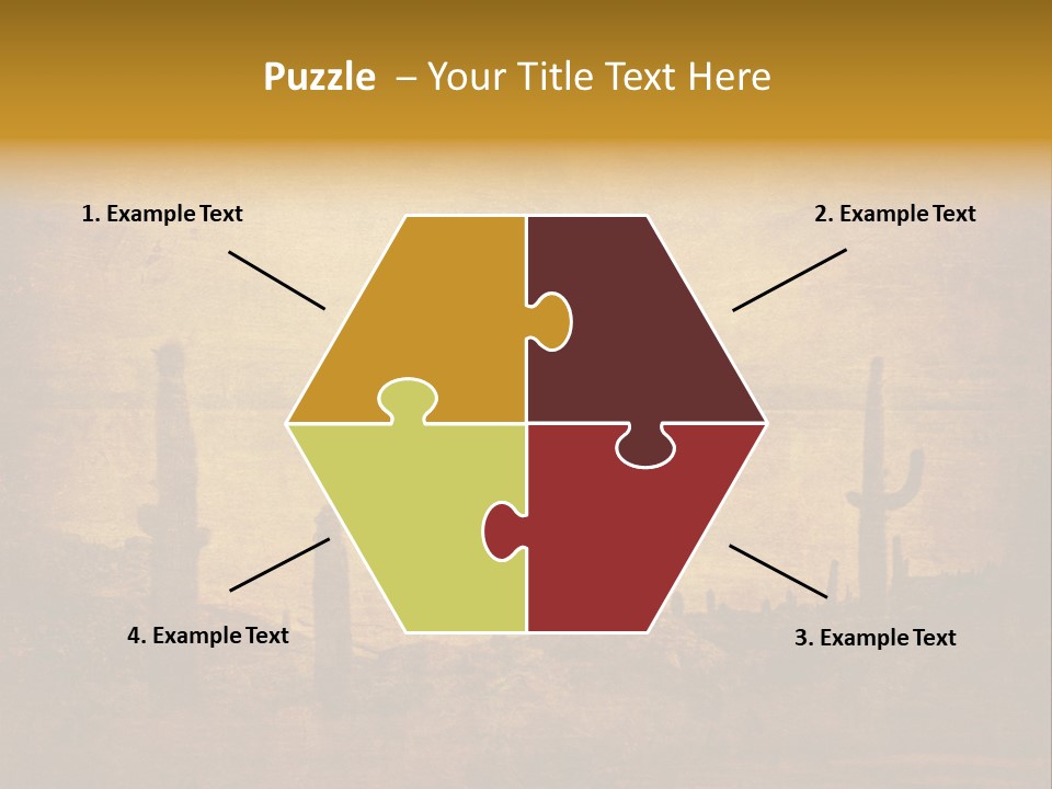 Grunge Background With Wild West Landscape PowerPoint Template