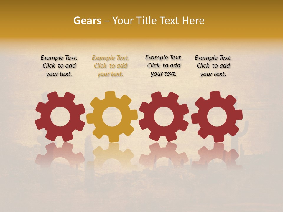 Grunge Background With Wild West Landscape PowerPoint Template