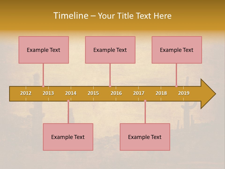 Grunge Background With Wild West Landscape PowerPoint Template