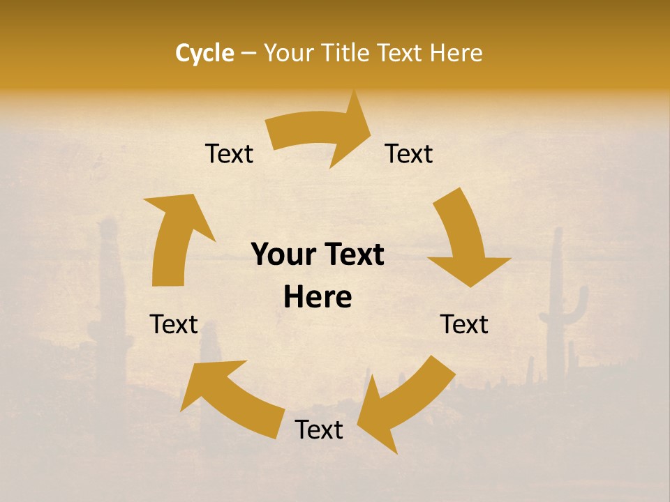 Grunge Background With Wild West Landscape PowerPoint Template