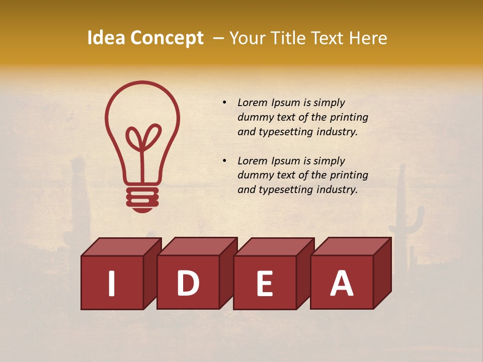 Grunge Background With Wild West Landscape PowerPoint Template