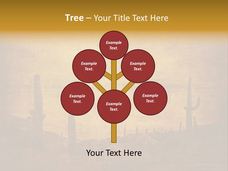 Grunge Background With Wild West Landscape PowerPoint Template