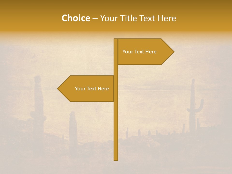 Grunge Background With Wild West Landscape PowerPoint Template