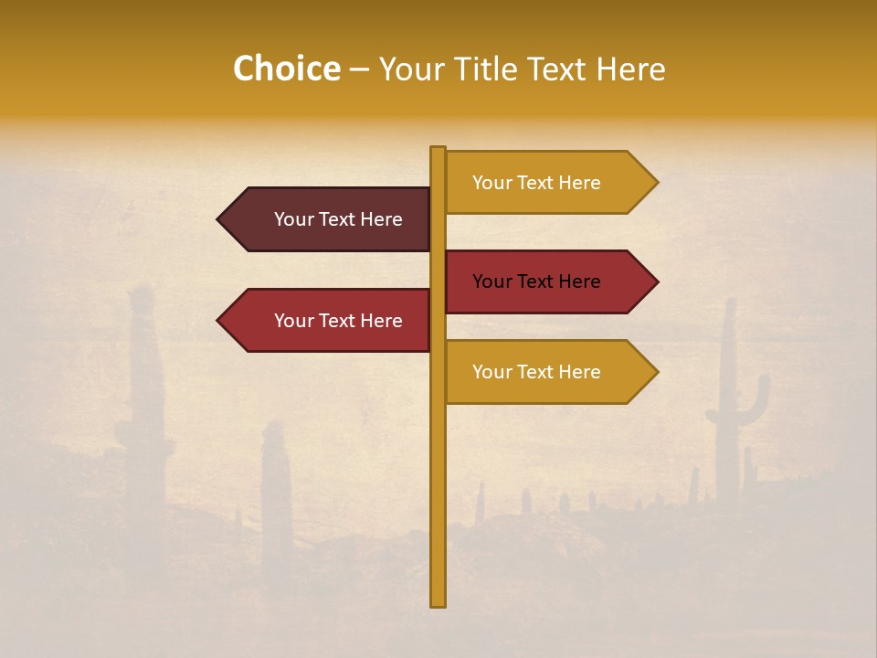 Grunge Background With Wild West Landscape PowerPoint Template
