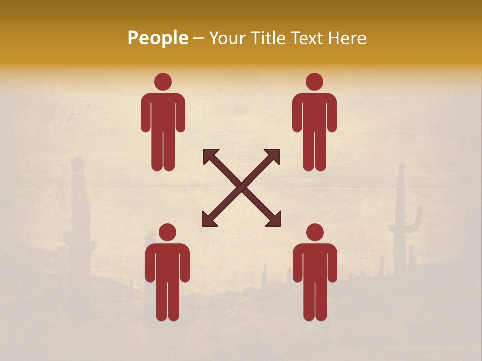 Grunge Background With Wild West Landscape PowerPoint Template