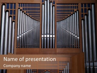 Modern Pipes Organ In St Jean Cathedral (Lyon France) PowerPoint Template