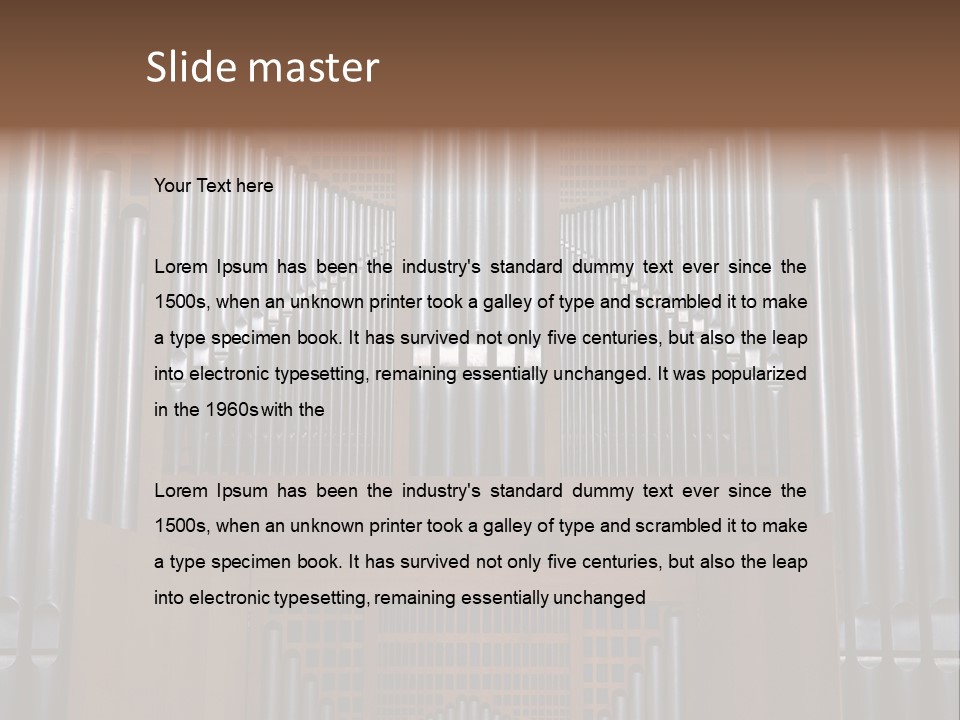 Modern Pipes Organ In St Jean Cathedral (Lyon France) PowerPoint Template