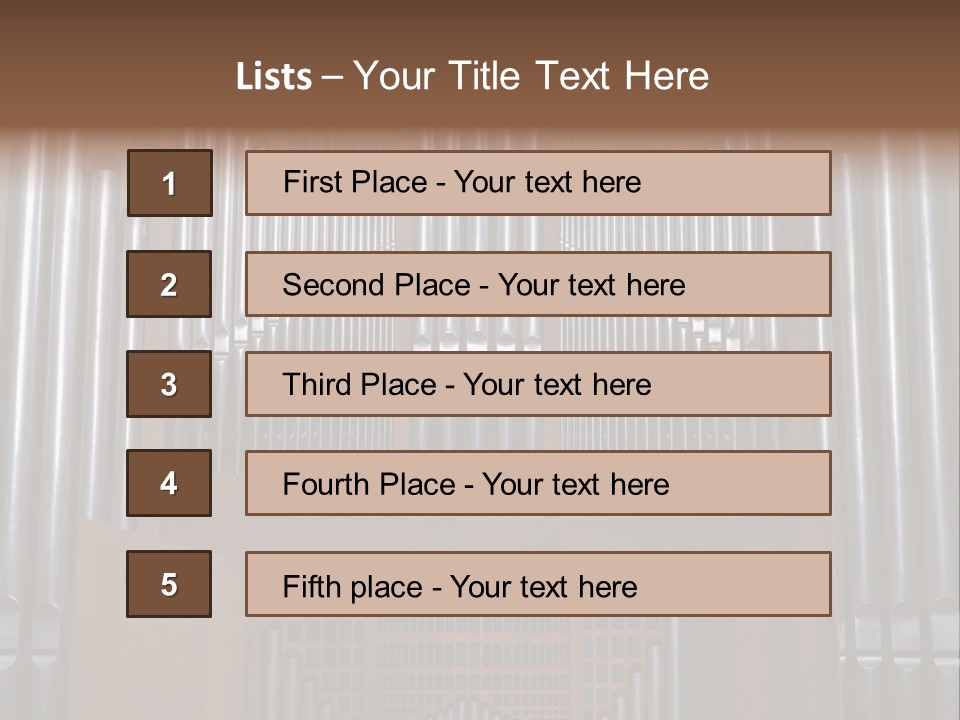 Modern Pipes Organ In St Jean Cathedral (Lyon France) PowerPoint Template