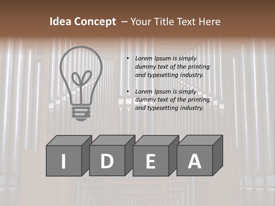 Modern Pipes Organ In St Jean Cathedral (Lyon France) PowerPoint Template