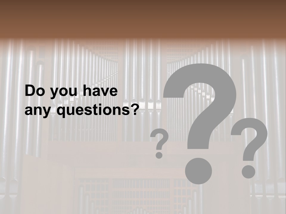 Modern Pipes Organ In St Jean Cathedral (Lyon France) PowerPoint Template