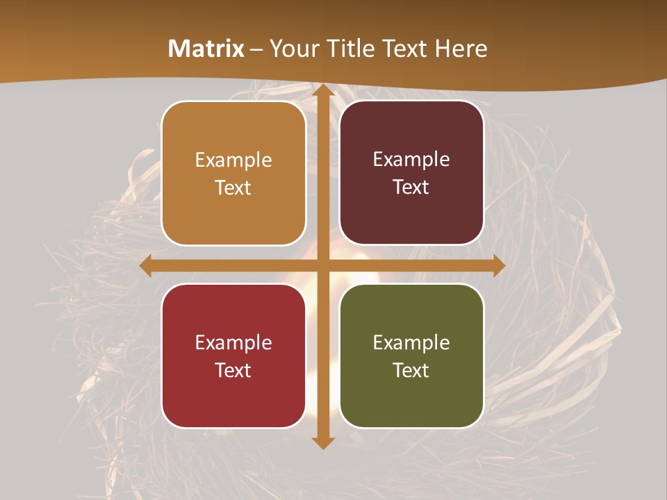 Golden Egg Inside A Nest On Black Background PowerPoint Template