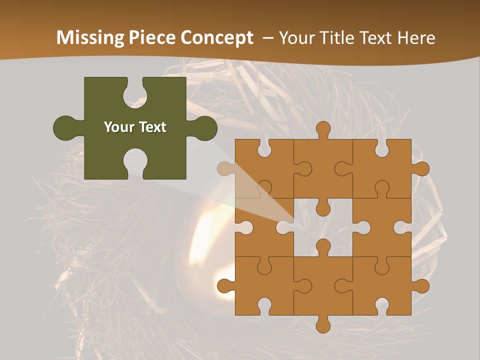 Golden Egg Inside A Nest On Black Background PowerPoint Template