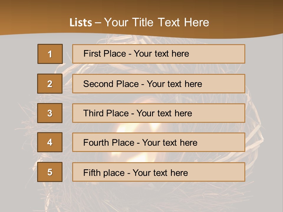 Golden Egg Inside A Nest On Black Background PowerPoint Template