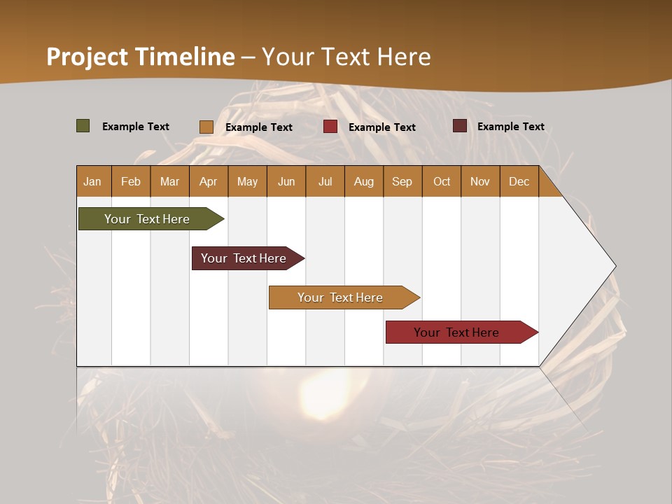 Golden Egg Inside A Nest On Black Background PowerPoint Template