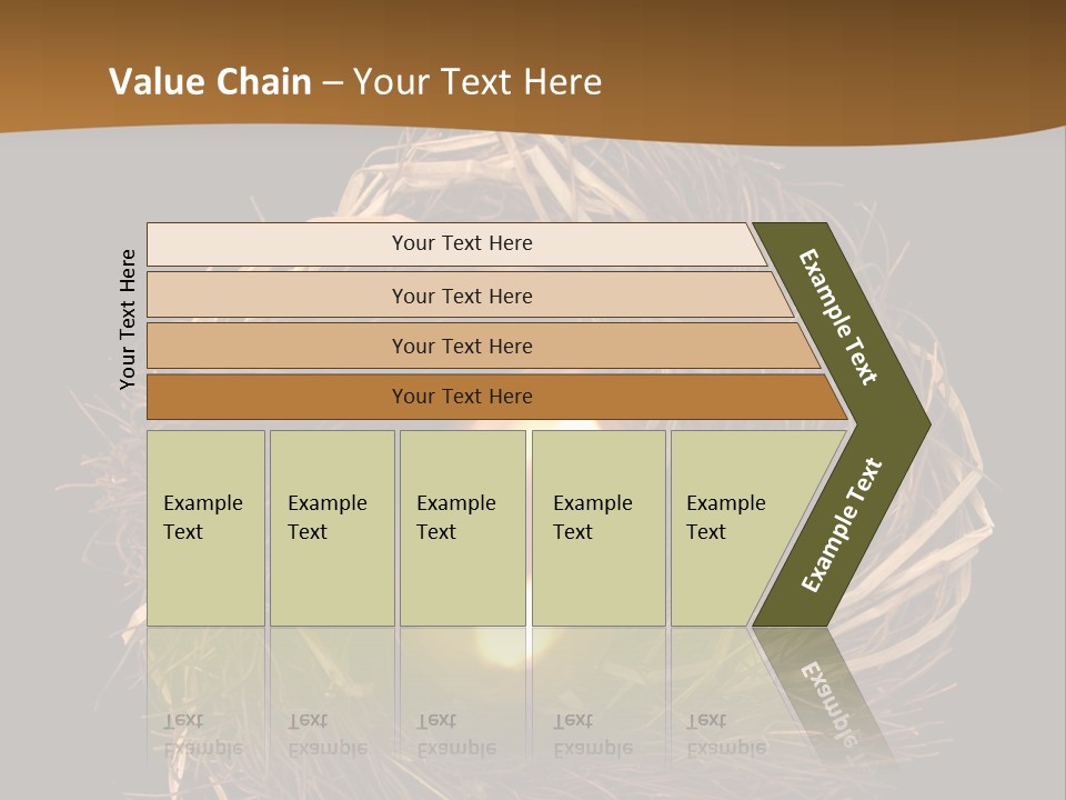 Golden Egg Inside A Nest On Black Background PowerPoint Template