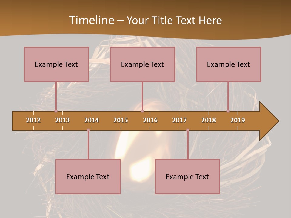 Golden Egg Inside A Nest On Black Background PowerPoint Template