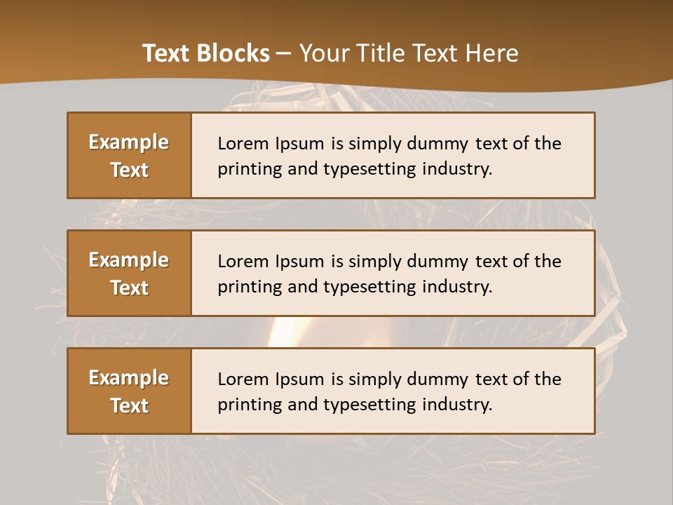 Golden Egg Inside A Nest On Black Background PowerPoint Template