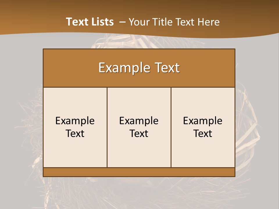 Golden Egg Inside A Nest On Black Background PowerPoint Template