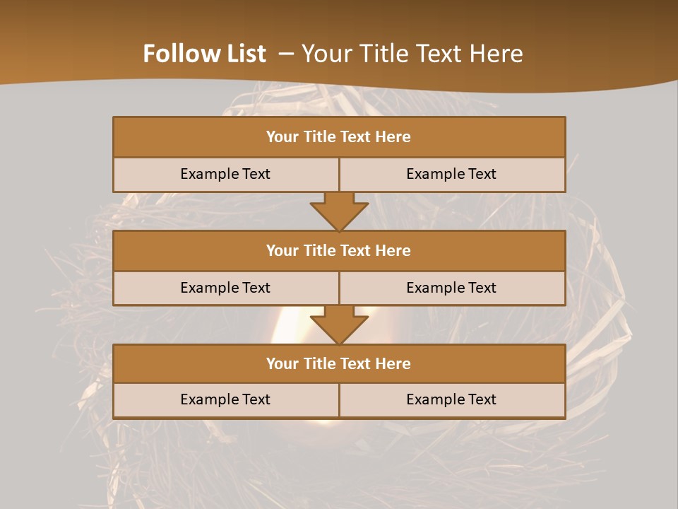 Golden Egg Inside A Nest On Black Background PowerPoint Template