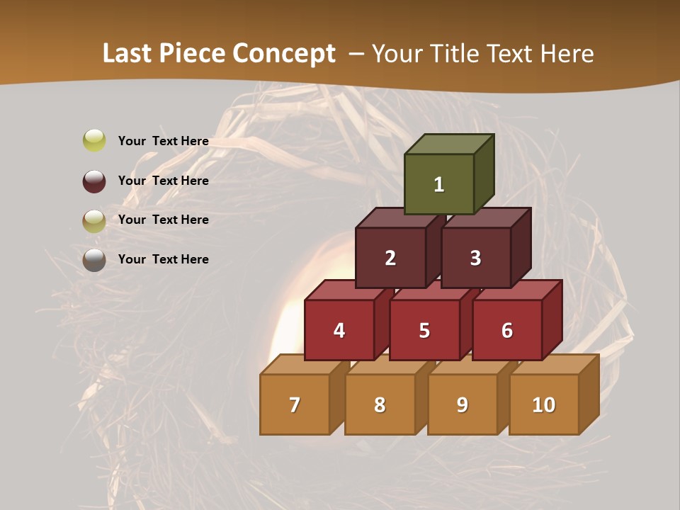 Golden Egg Inside A Nest On Black Background PowerPoint Template