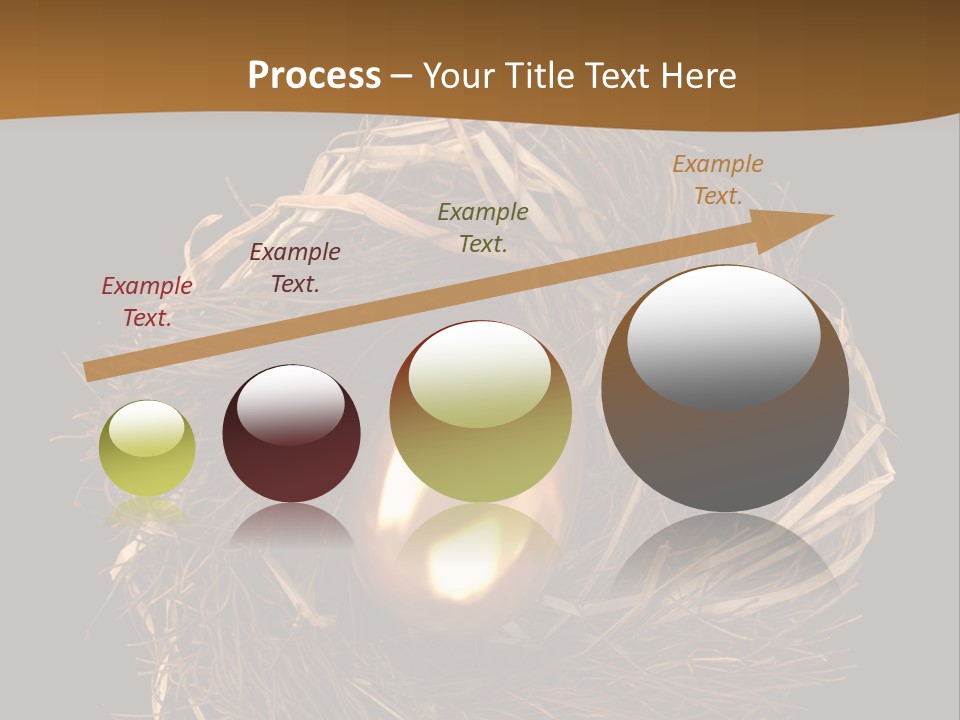 Golden Egg Inside A Nest On Black Background PowerPoint Template